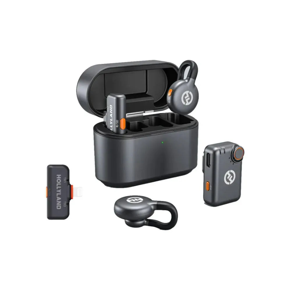 Hollyland LARK M2S Ultimate Combo 2-Person Wireless Microphone System for Cameras and Mobile Devices (2.4 GHz, Space Gray)