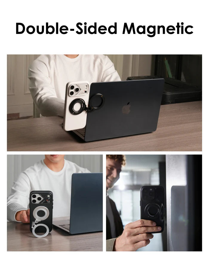 AULUMU G09 Infinite 360° Magnetic Stand | 3-Axis Rotation (BLACK)