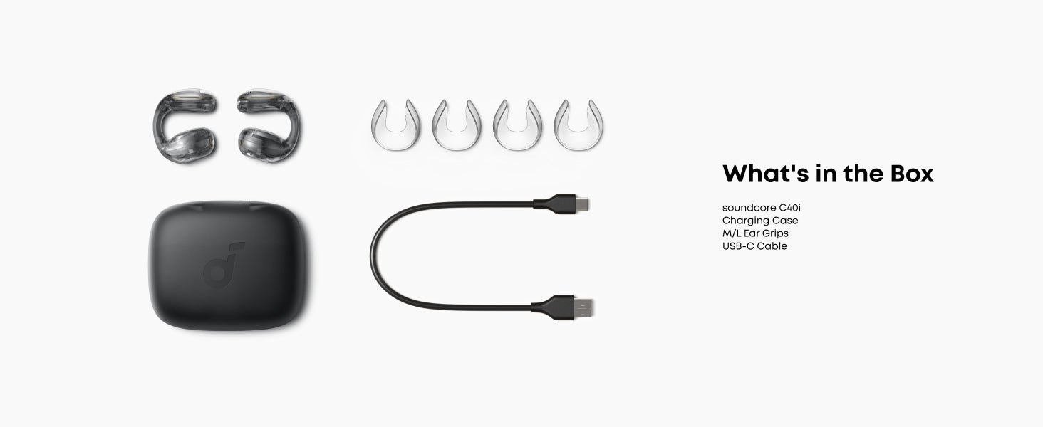 Soundcore C40i | Flexible and Comfortable Clip-On Earbuds