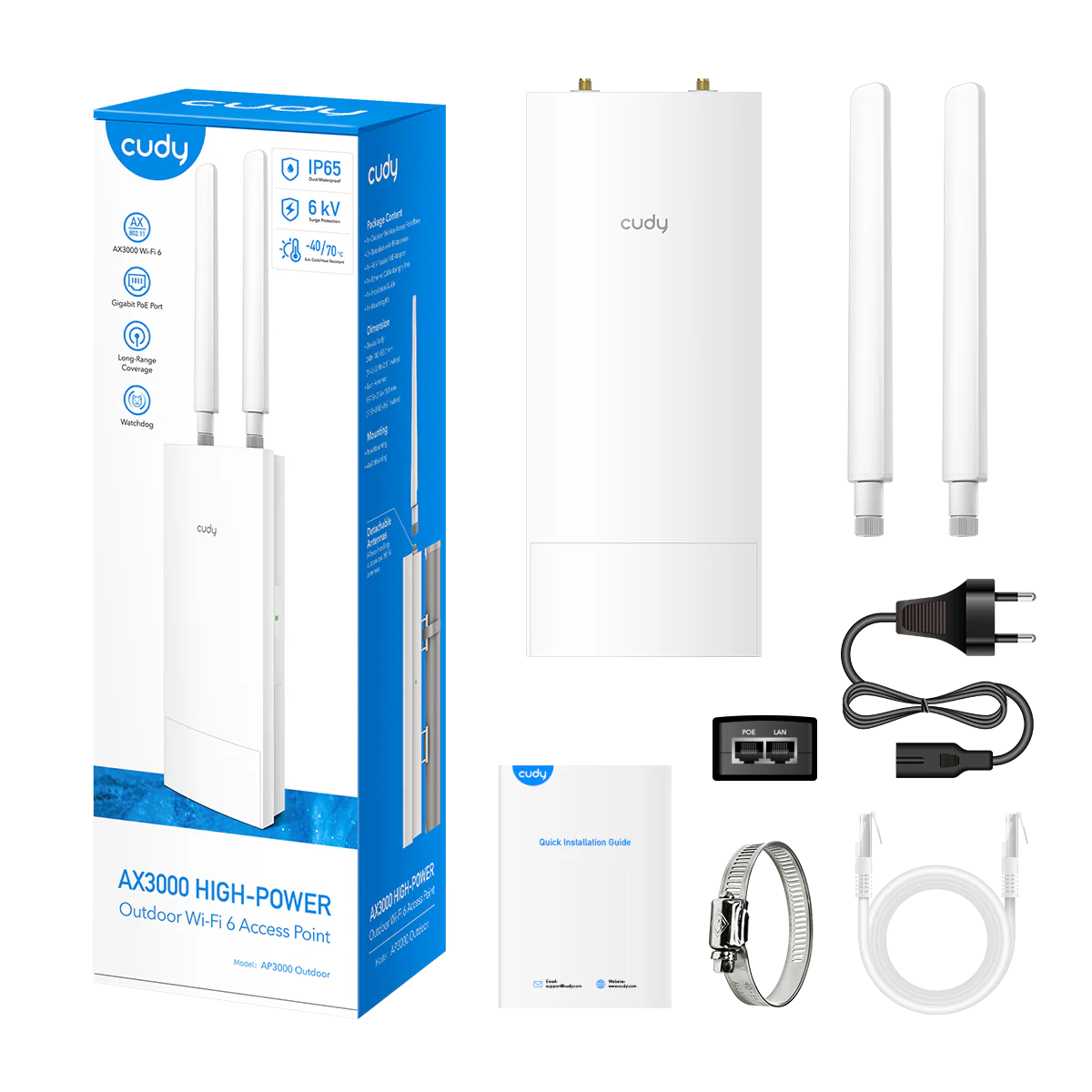 Indoor/Outdoor AX3000 High-Power Wi-Fi 6 Access Point AP3000 Outdoor 1.0