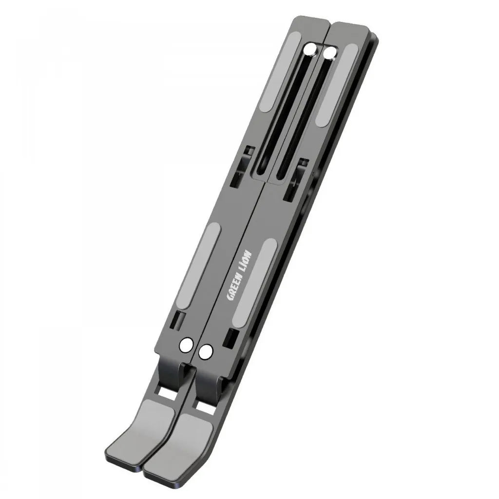 Green Lion X-Foldable Laptop Stander, Full Metal, Anti-Slip, Triangle Stand - Space Grey
