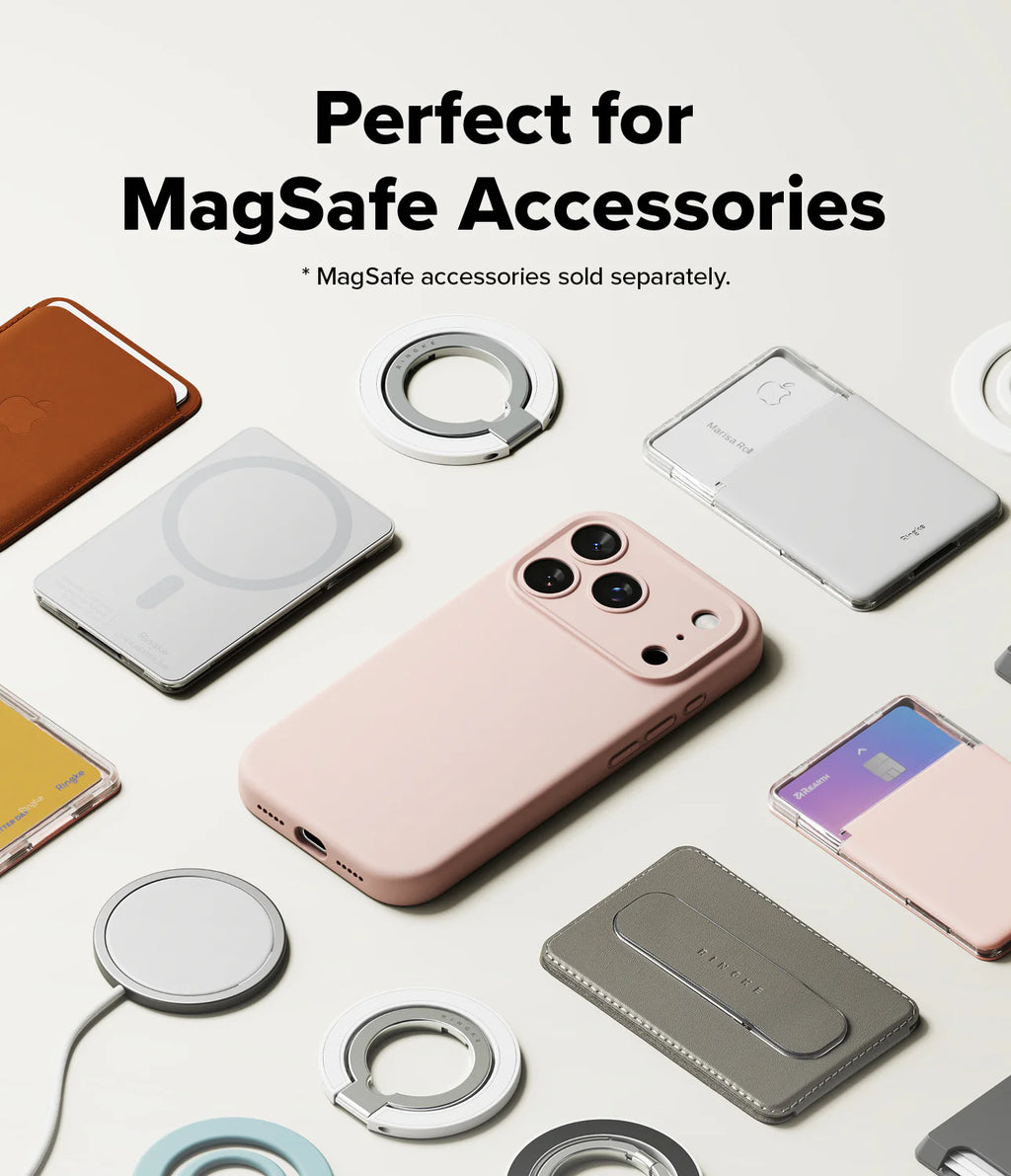 RINGKE iPhone 17 Pro Max Case | Silicone Magnetic ( Pink Sand )
