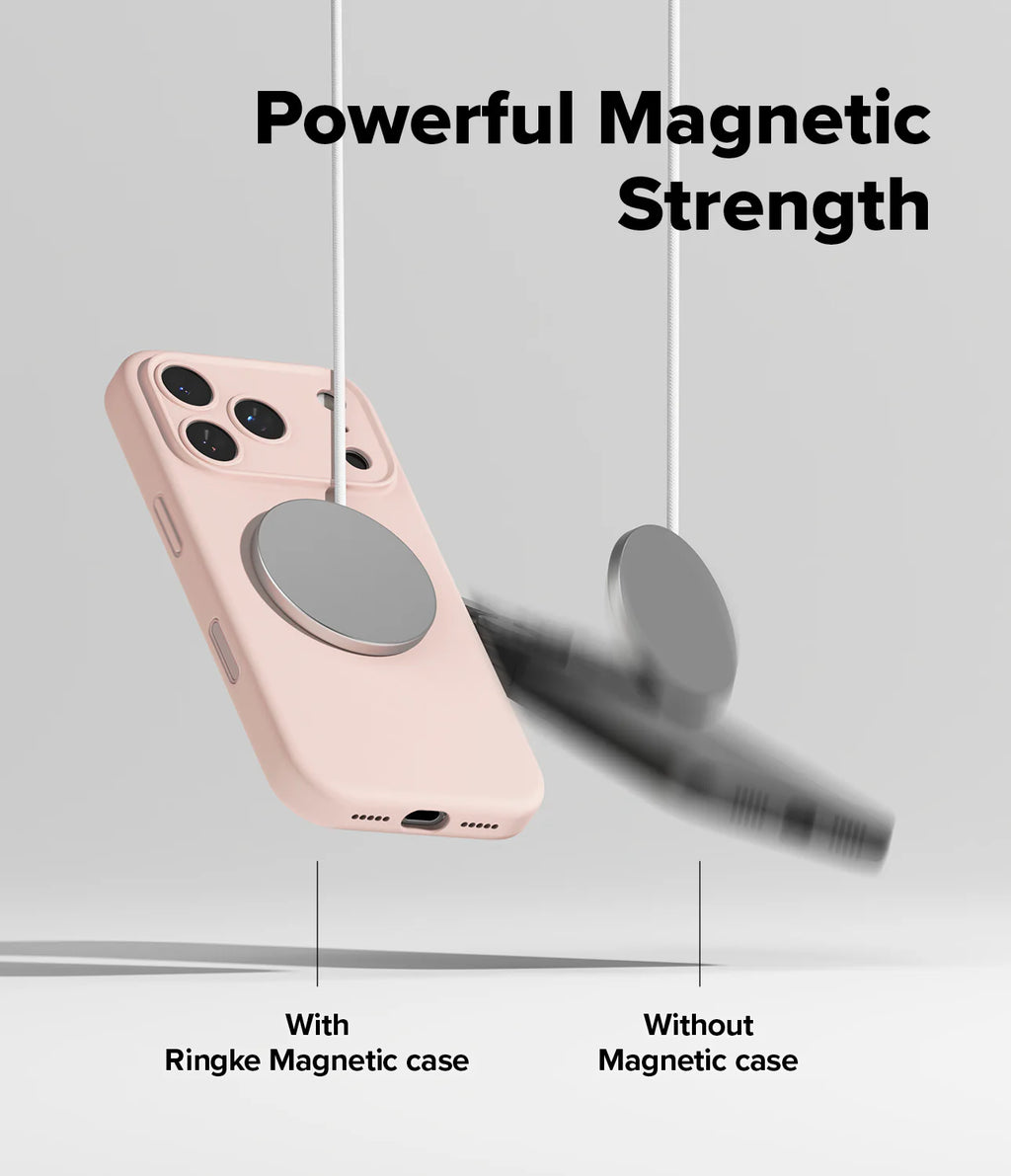 RINGKE iPhone 17 Pro Max Case | Silicone Magnetic ( Pink Sand )