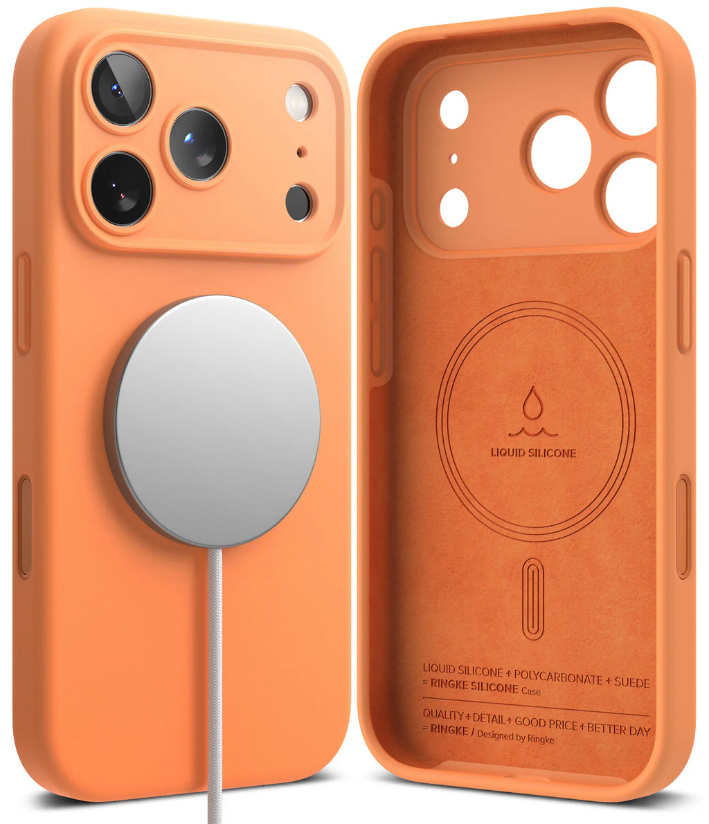 RINGKE iPhone 17 Pro Max Case | Silicone Magnetic ( Tangerine )