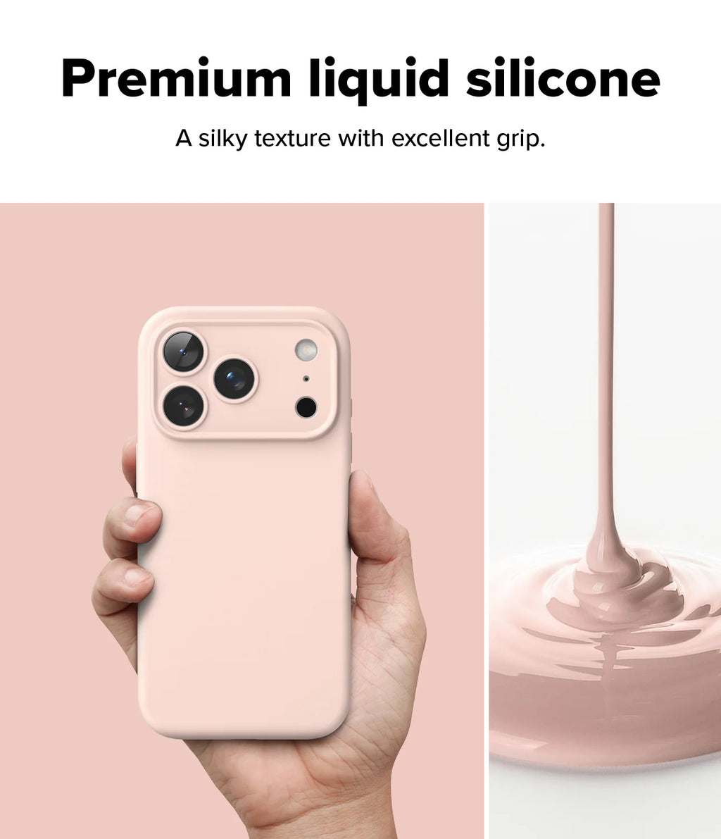RINGKE iPhone 17 Pro Case | Silicone Magnetic (Pink Sand )