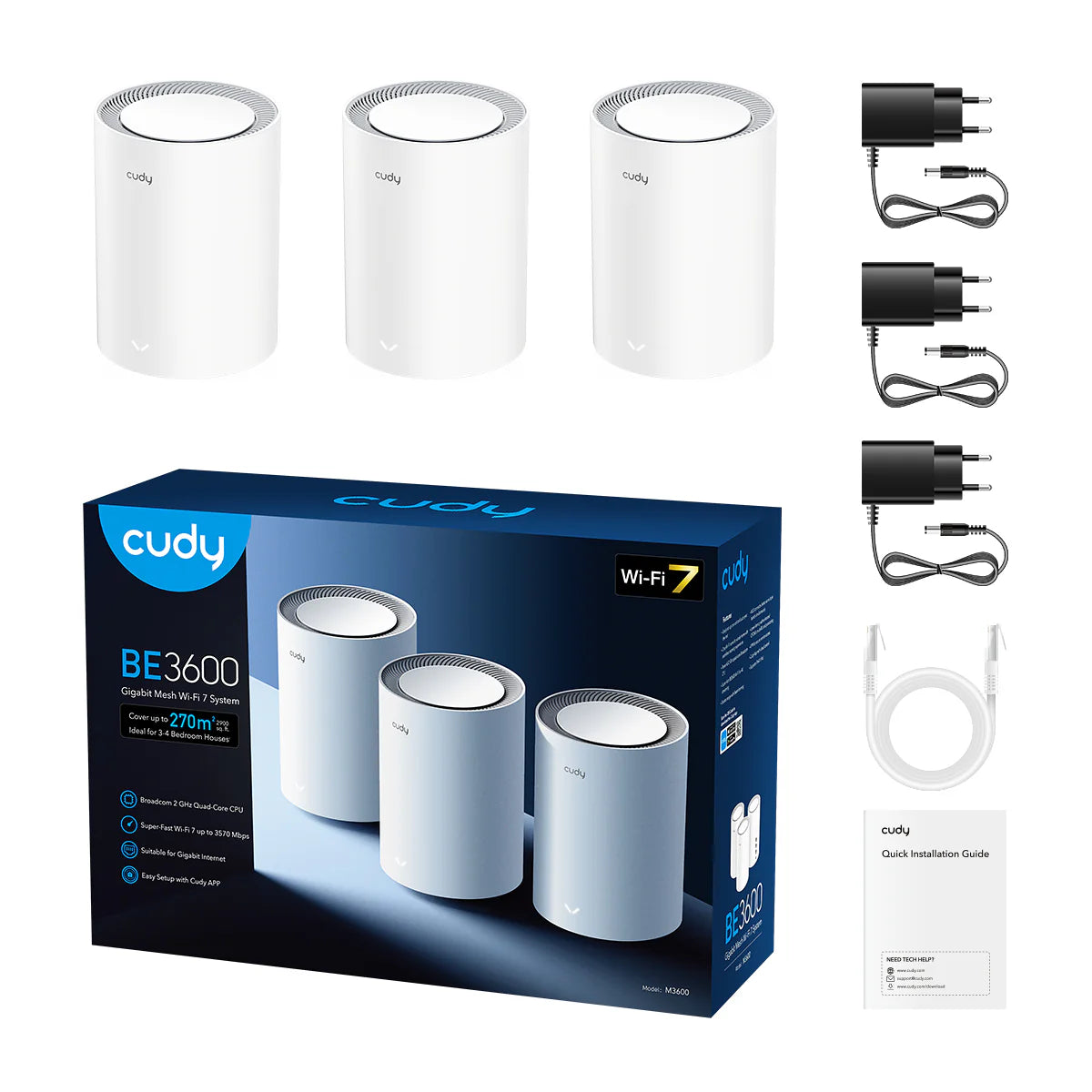BE3600 Gigabit Mesh Wi-Fi 7 System M3600 1.0