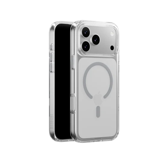 Mageasy Bright M Never Yellowing Protective Clear Case for iPhone 17 Pro Max - Transparent/Mist Ring