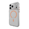 Mageasy Bright M Never Yellowing Protective Clear Case for iPhone 17 Pro Max - Transparent/Coral ring
