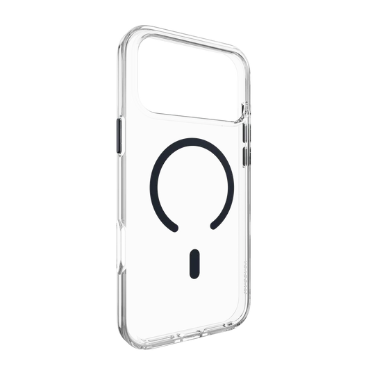 Mageasy Bright M Never Yellowing Protective Clear Case for iPhone 17 Pro Max - Transparent/Midnight ring