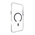 Mageasy Bright M Never Yellowing Protective Clear Case for iPhone 17 Pro Max - Transparent/Midnight ring