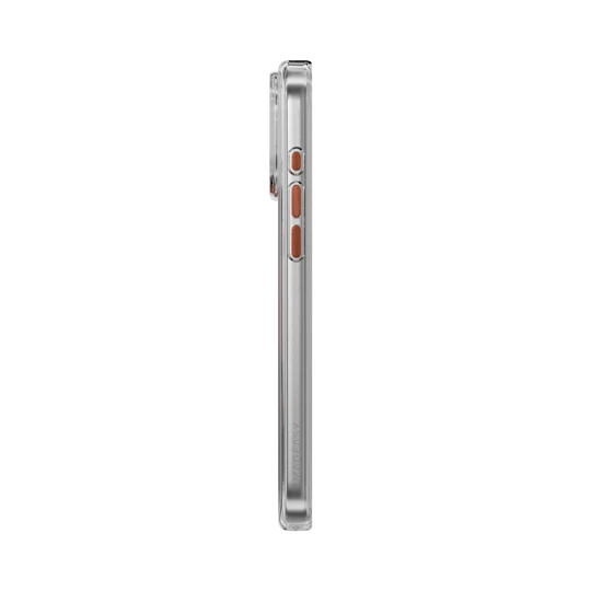 Mageasy Bright M Never Yellowing Protective Clear Case for iPhone 17 Pro Max - Transparent/Coral ring