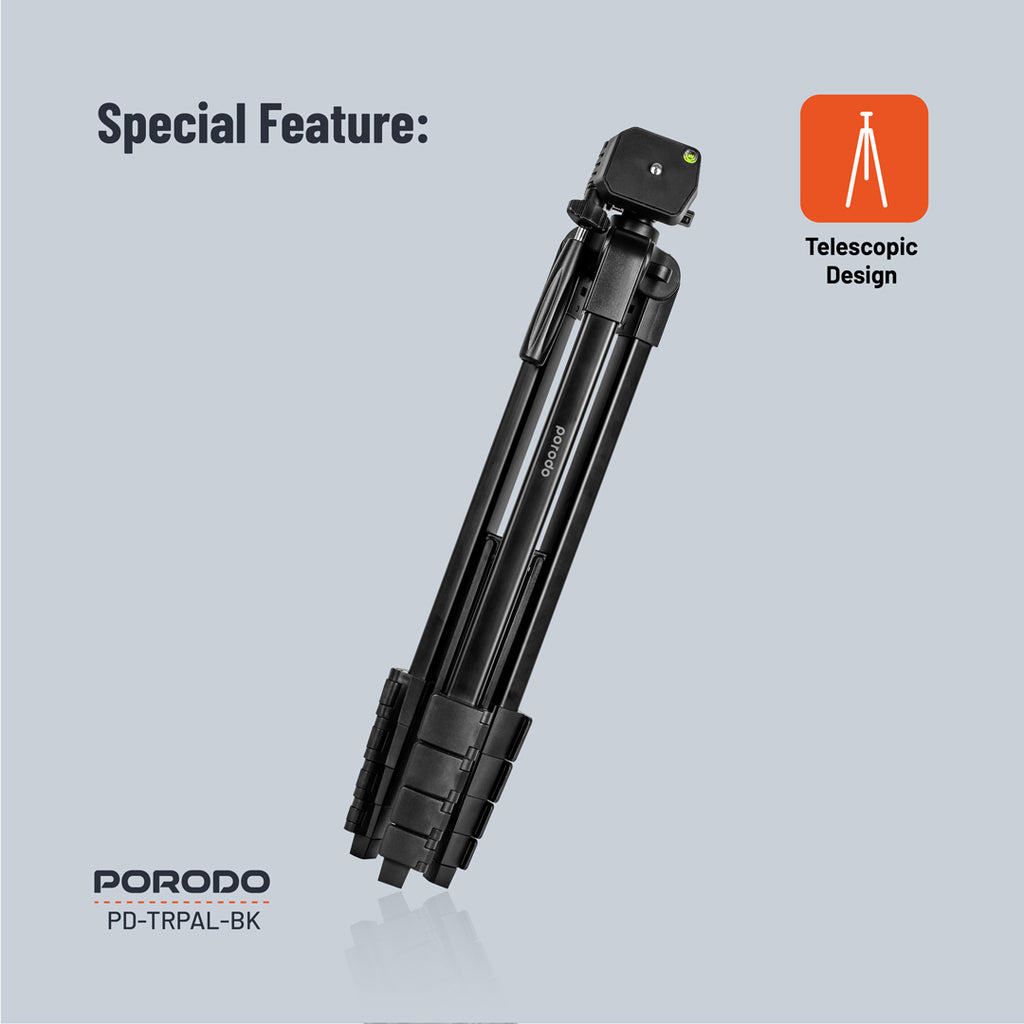 Porodo Professional Gimbal Tripod - Black
