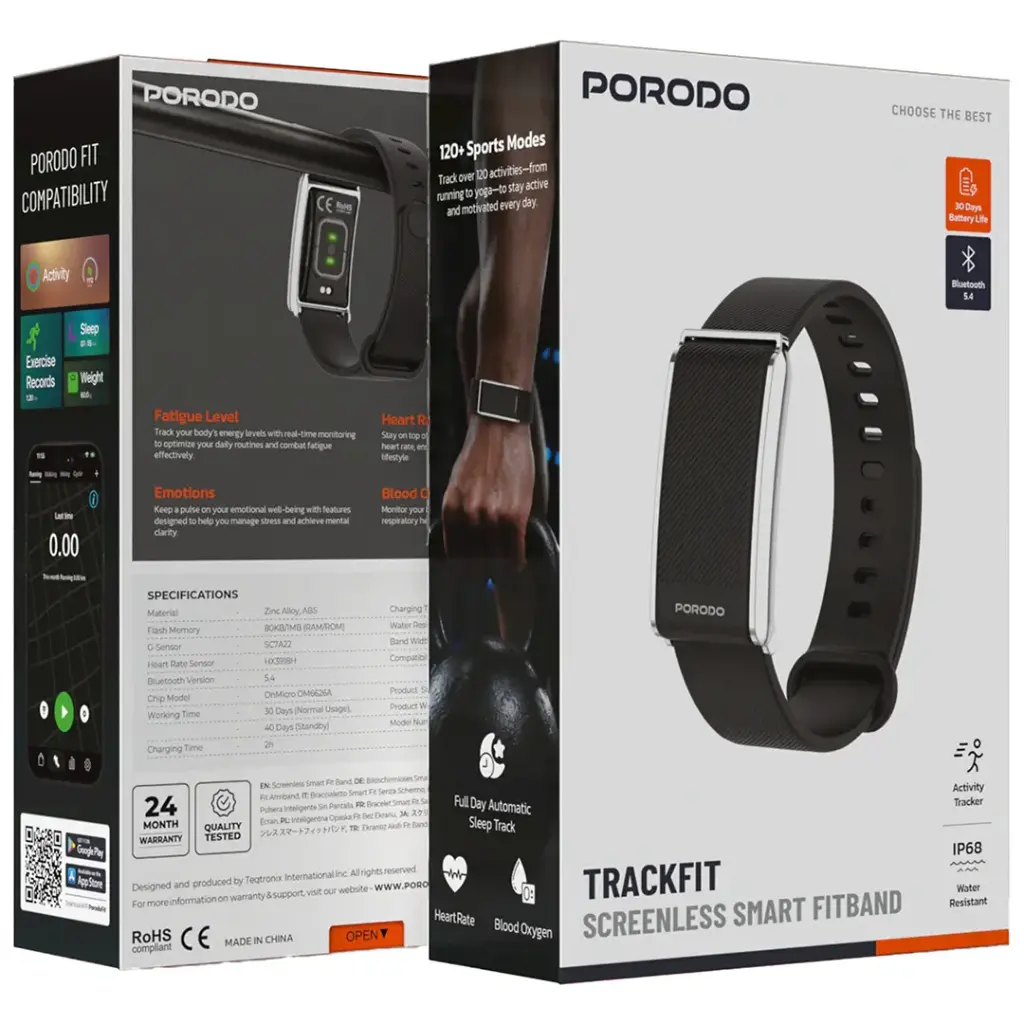 Porodo Trackfit Smart Fitness Band ( BLACK )