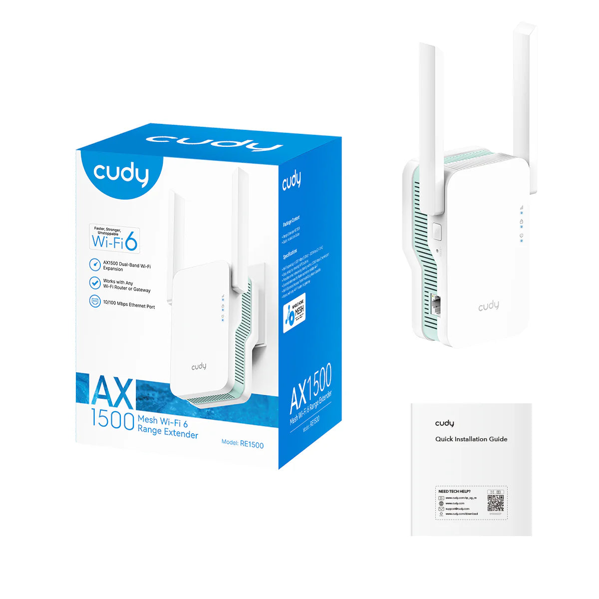 AX1500 Mesh Wi-Fi 6 Range Extender RE1500 1.0