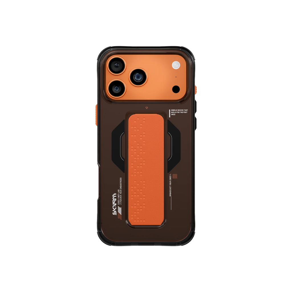 Skinarma HAXA Mag-Charge with Grip-Stand for iPhone 17 Pro / 17 Pro Max - Black/Orange