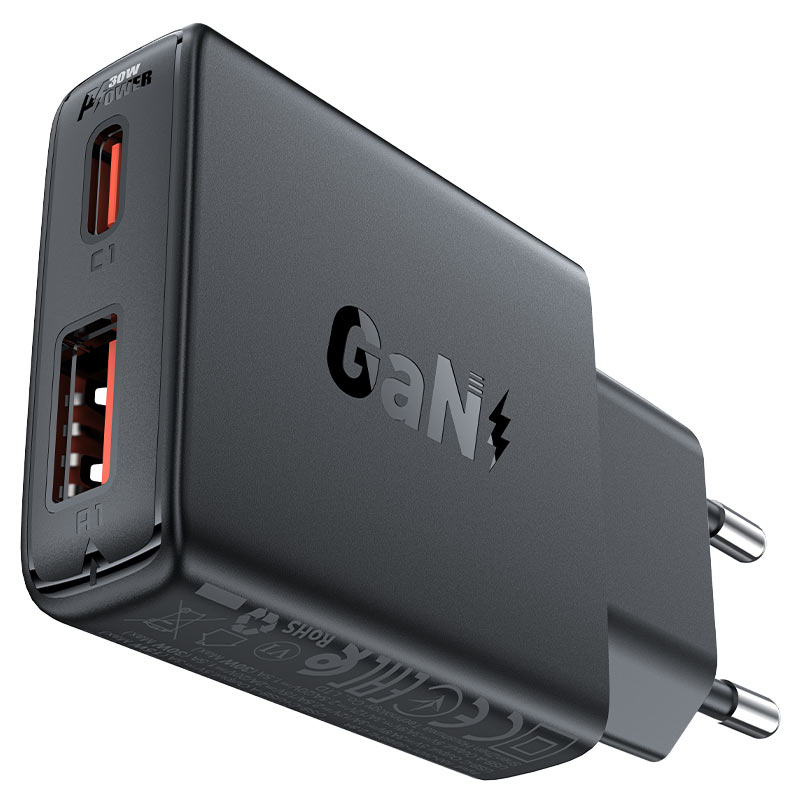 Fast Charge Wall Charger A69 PD30W GaN (1xUSB-C + 1xUSB-A) EU