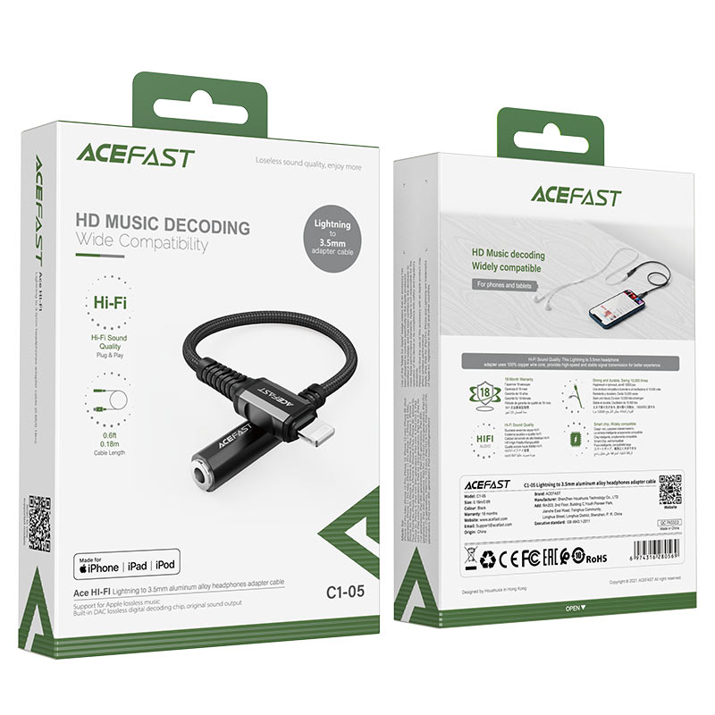 Audio cable C1-05 for Lightning to 3.5mm female