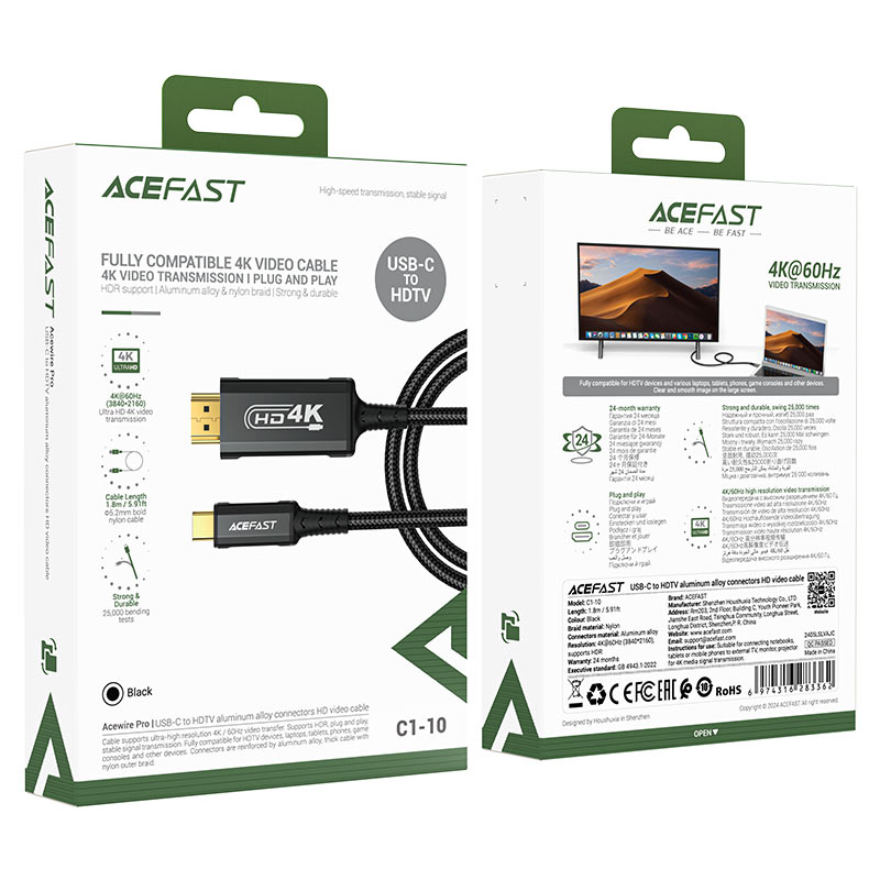 HD Video Cable C1-10 USB-C to HDTV 4K