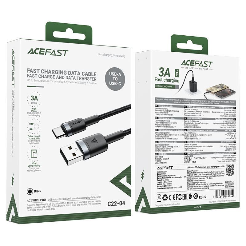 Charging Data Cable C22-04 USB-A to USB-C