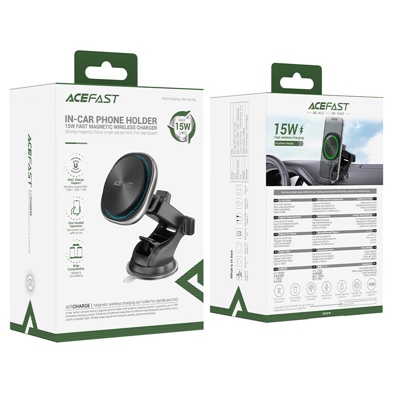 Acefast Fast Wireless Charger Magnetic Car Holder D42