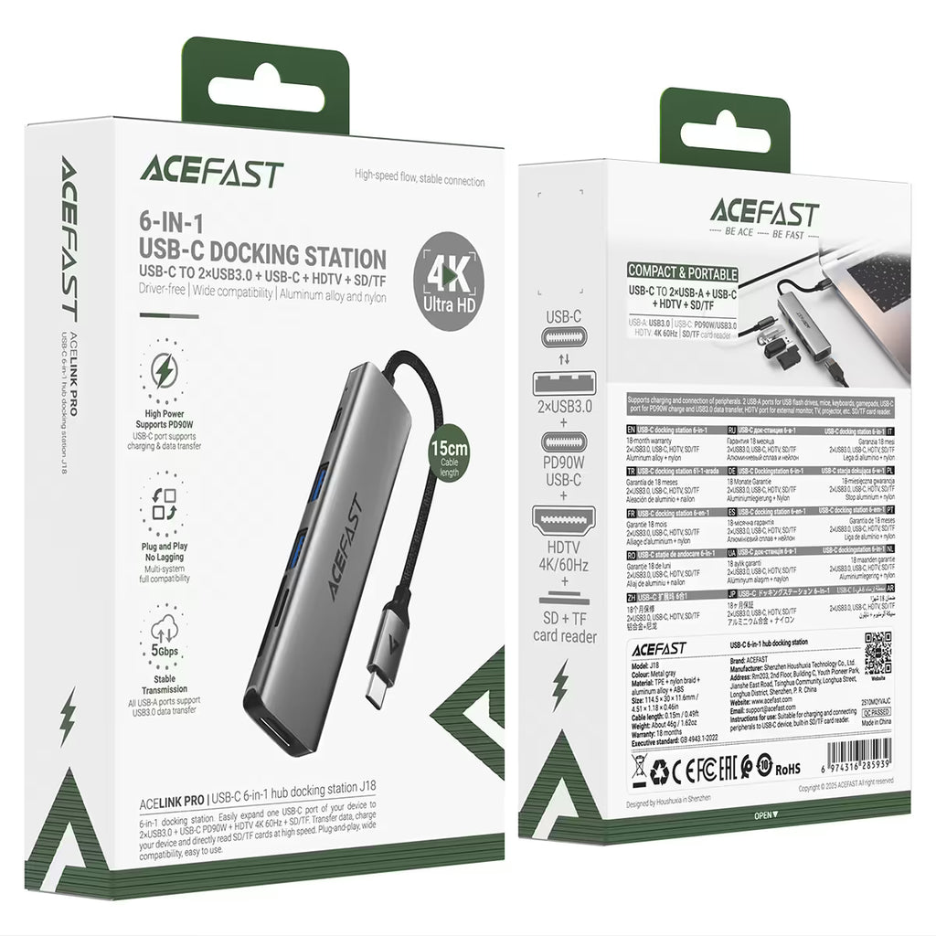 USB-C Docking Station J18 6-in-1