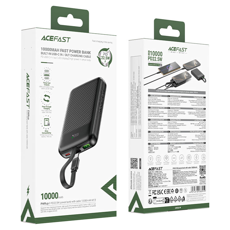 Fast Charge Power Bank M13 PD22.5W 10000mAh