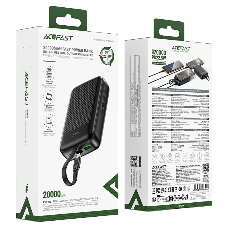 Fast Charge Power Bank M14 PD22.5W 20000mAh