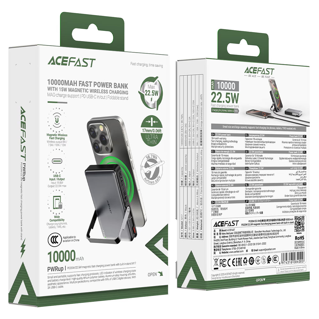 Magnetic Fast Wireless Charge Power Bank M17 22.5W 10000mAh