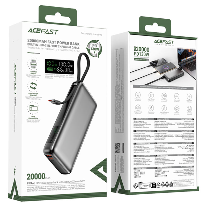 Acefast Fast Charge Power Bank M22 PD130W 20000mAh