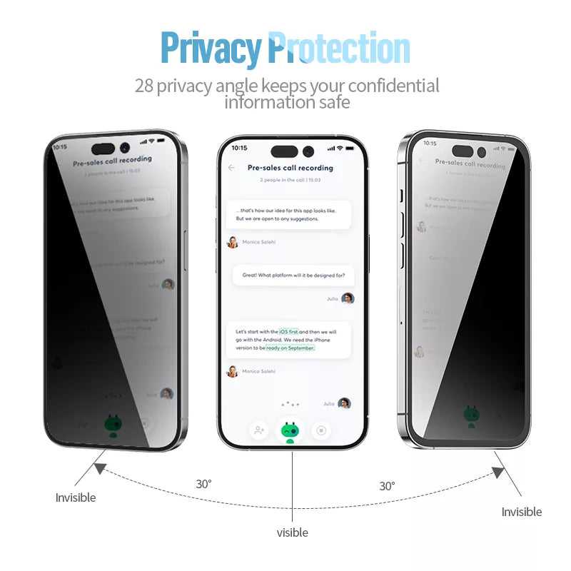 BLUEO HD 3D Privacy Tempered Glass Screen Protector ( for iPhone )