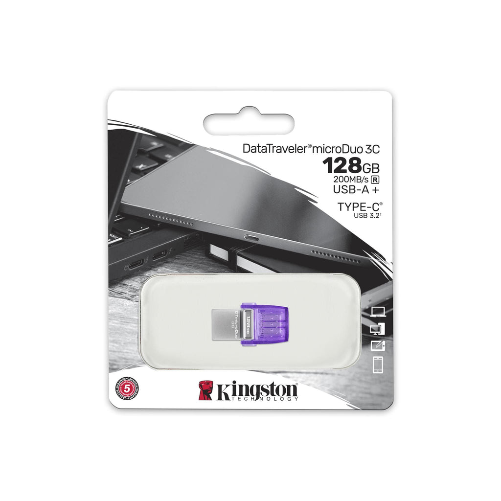 Kingston USB Datatraveler Microduo 3C 128GB 200Mb/s Usb-A Usb-C | DTDUO3CG3/128GB