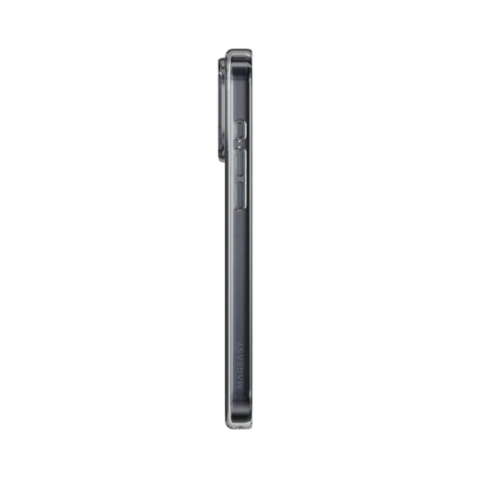 Mageasy Bright M Never Yellowing Protective Clear Case for iPhone 17 Pro Max - Transparent/Midnight ring