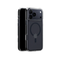 Mageasy Bright M Never Yellowing Protective Clear Case for iPhone 17 Pro - Transparent/Midnight Ring