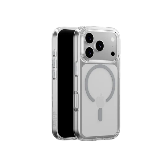 Mageasy Bright M Never Yellowing Protective Clear Case for iPhone 17 Pro - Transparent/Mist Ring