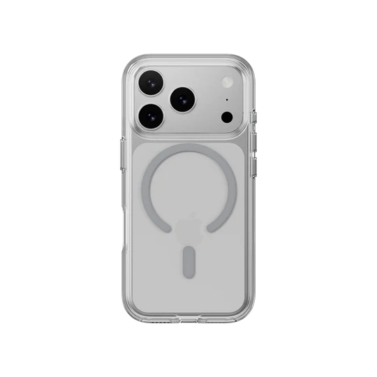 Mageasy Bright M Never Yellowing Protective Clear Case for iPhone 17 Pro - Transparent/Mist Ring