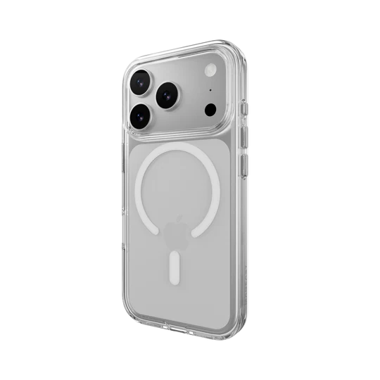 Mageasy Bright M Never Yellowing Protective Clear Case for iPhone 17 Pro - Transparent/ White Ring