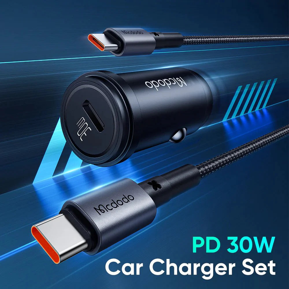 Mcdodo PD30W Fast Car Charger Kit (USB-C to USB-C)
