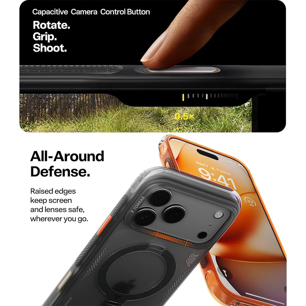 Torras Ostand Q3 Air for iPhone 17 Pro Max - Shadow Black