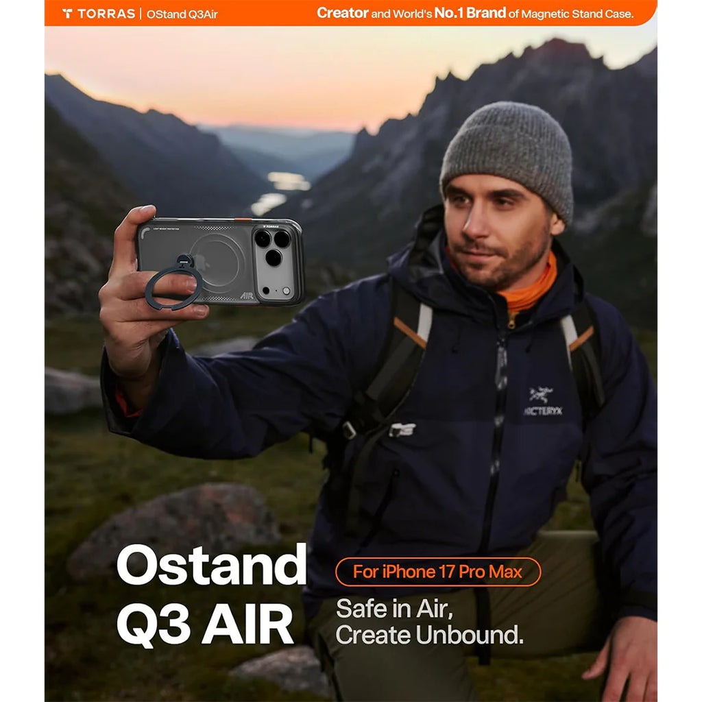 Torras Ostand Q3 Air for iPhone 17 Pro Max - Shadow Black